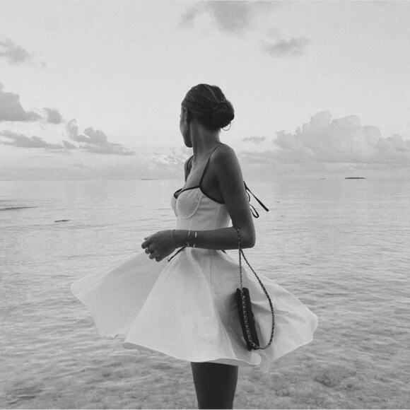 Helsa Stretch Cotton Sateen Bustier Mini Dress White Size Small NWT - Picture 2 of 9